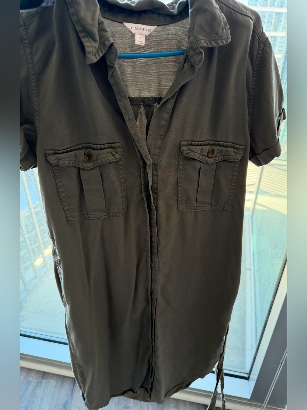 Teddi Rose Olive Utility midi Shirt Dress